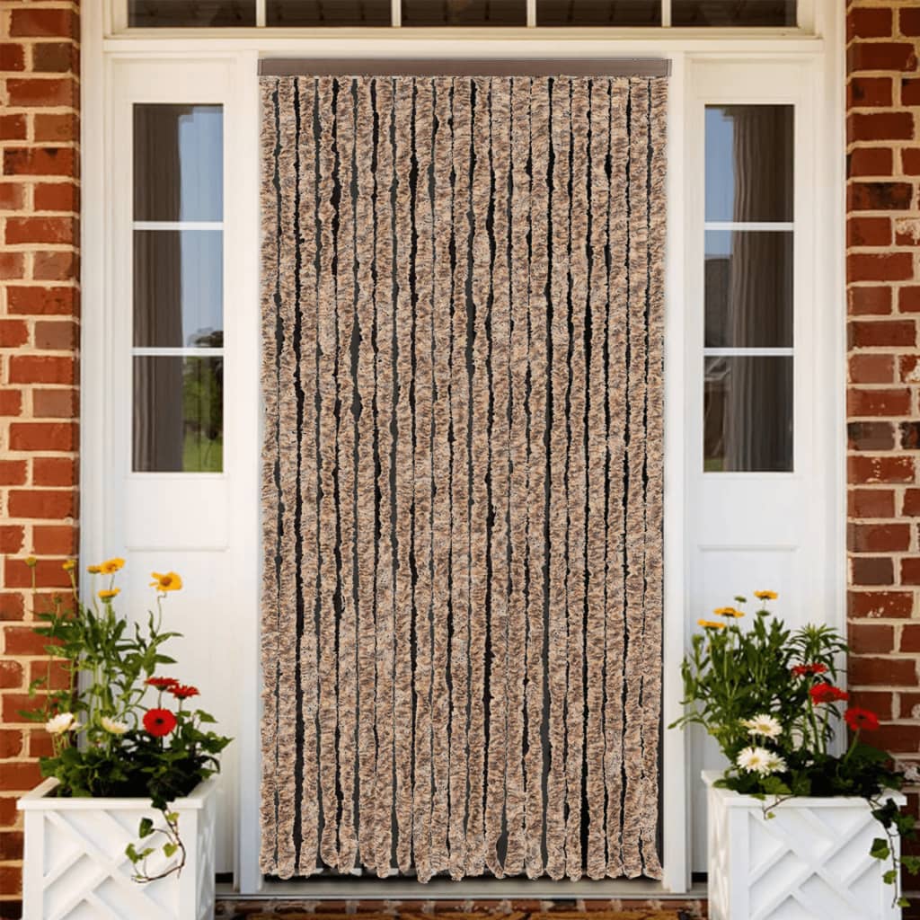 vidaXL Záves proti hmyzu béžový a tmavohnedý 90x220 cm ženilka