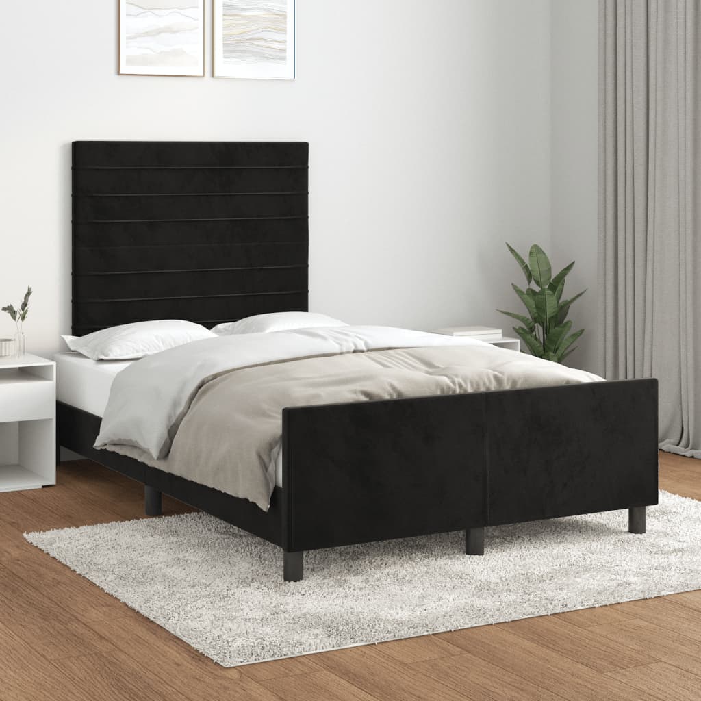 vidaXL Posteľ bez matracom čierna 120x190 cm zamat