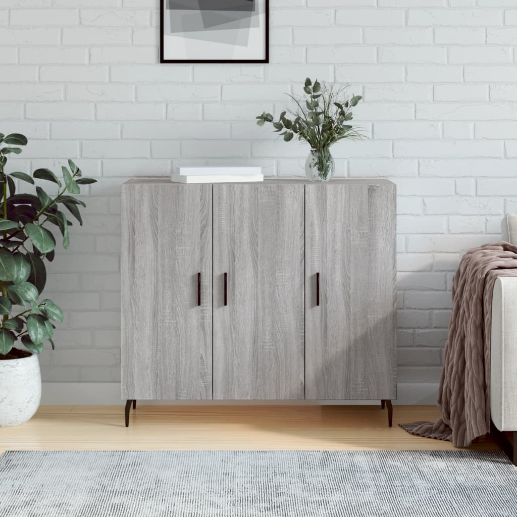 vidaXL Komoda sivý dub sonoma 90x34x80 cm kompozitné drevo
