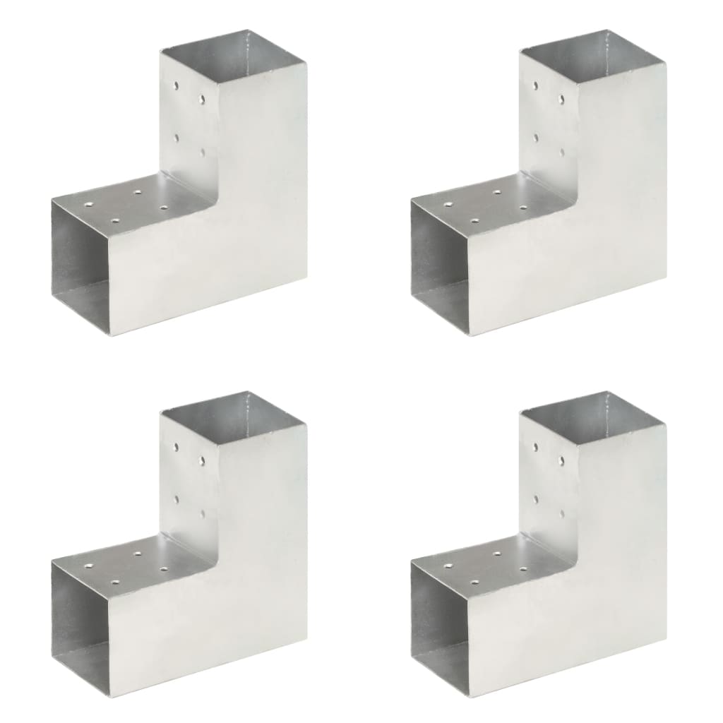 vidaXL Trámové spojky 4 ks v tvare L 81x81 mm pozinkovaný kov