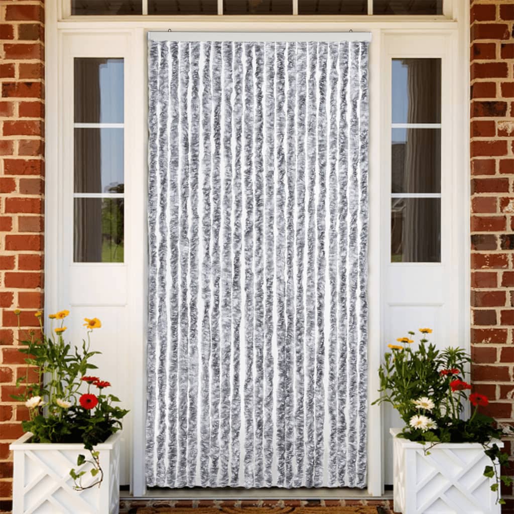 vidaXL Záves proti hmyzu, biely a sivý 90x200 cm, ženilka