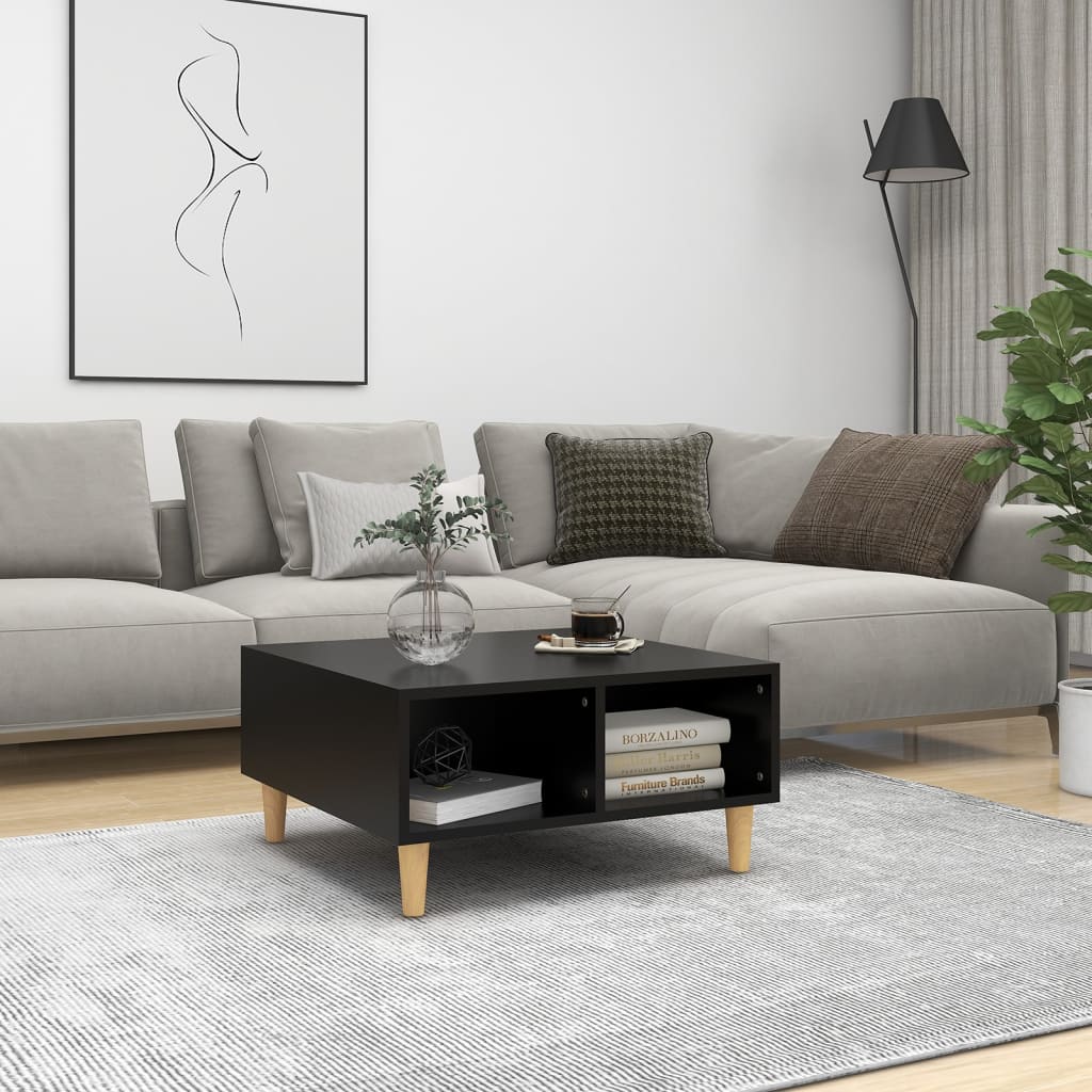 vidaXL Konferenčný stolík, čierny 60x60x30 cm, kompozitné drevo