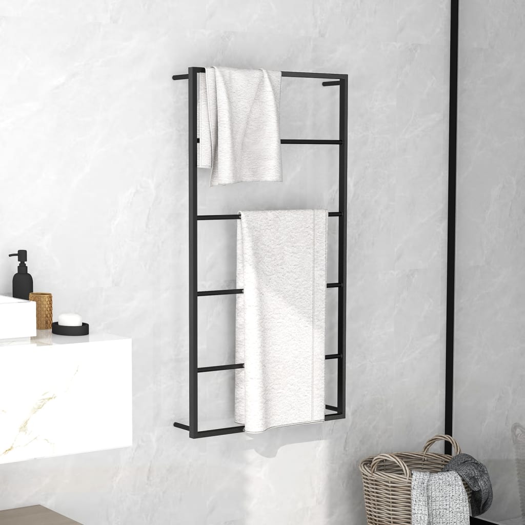 vidaXL Stojan na uteráky čierny 60x10x116 cm oceľ