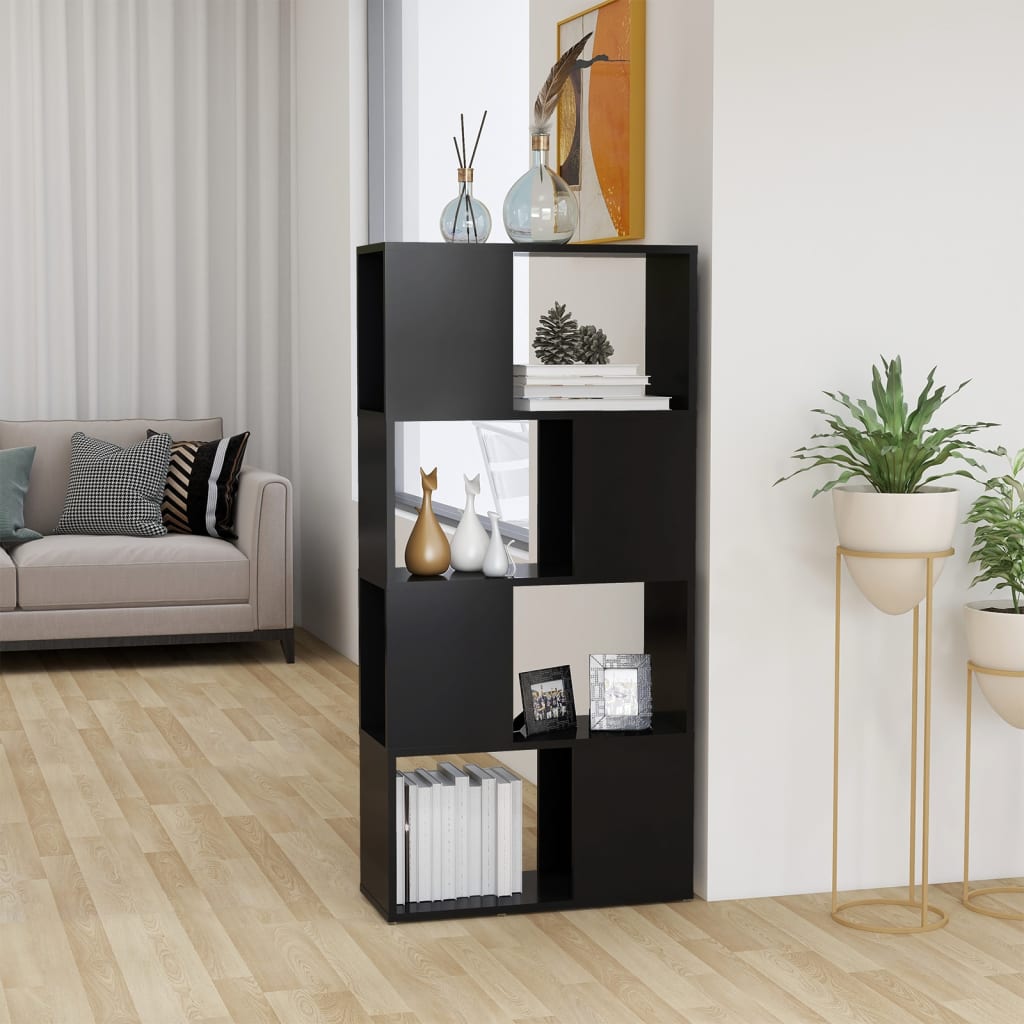 vidaXL Knižnica/deliaca stena, sivá 60x24x124,5 cm, kompozitné drevo
