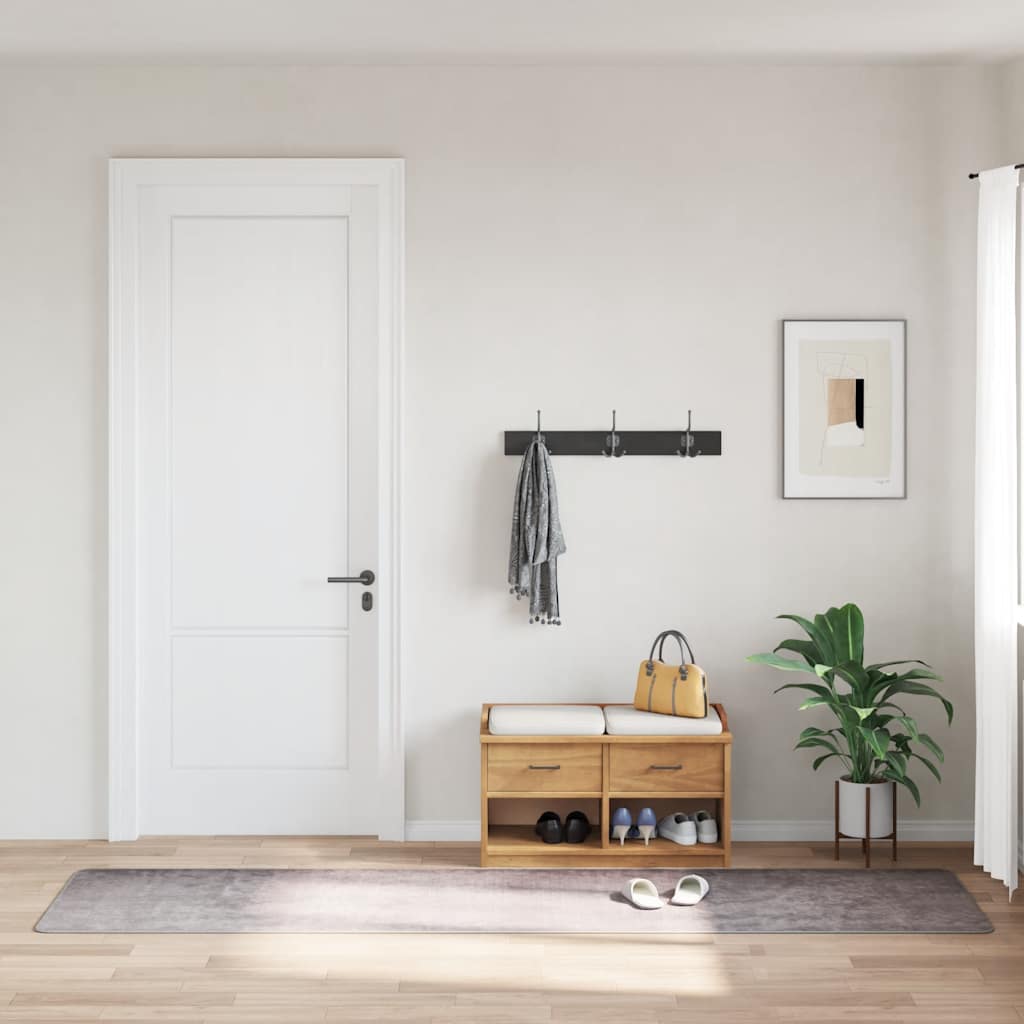 vidaXL Prateľný koberec 80x300 cm sivý protišmykový