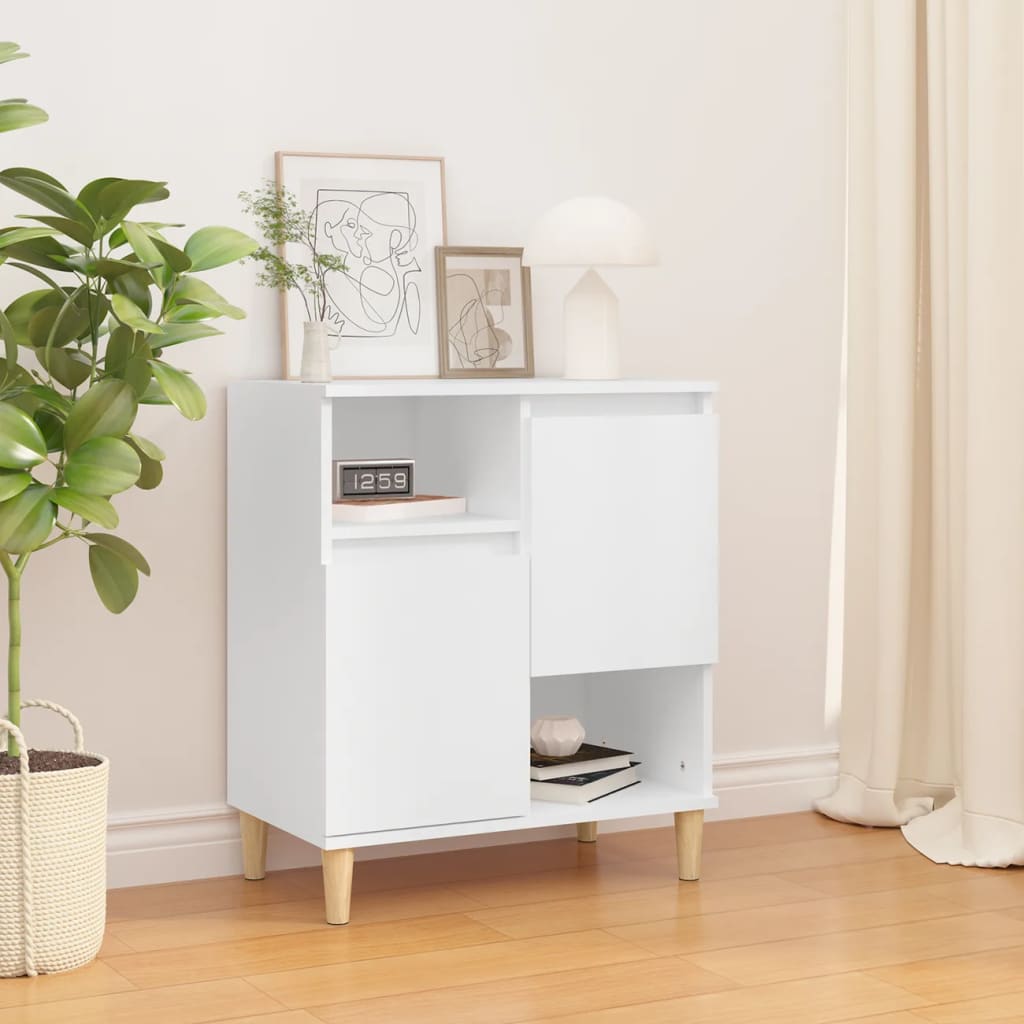 vidaXL Komoda biela 60x35x70 cm spracované drevo