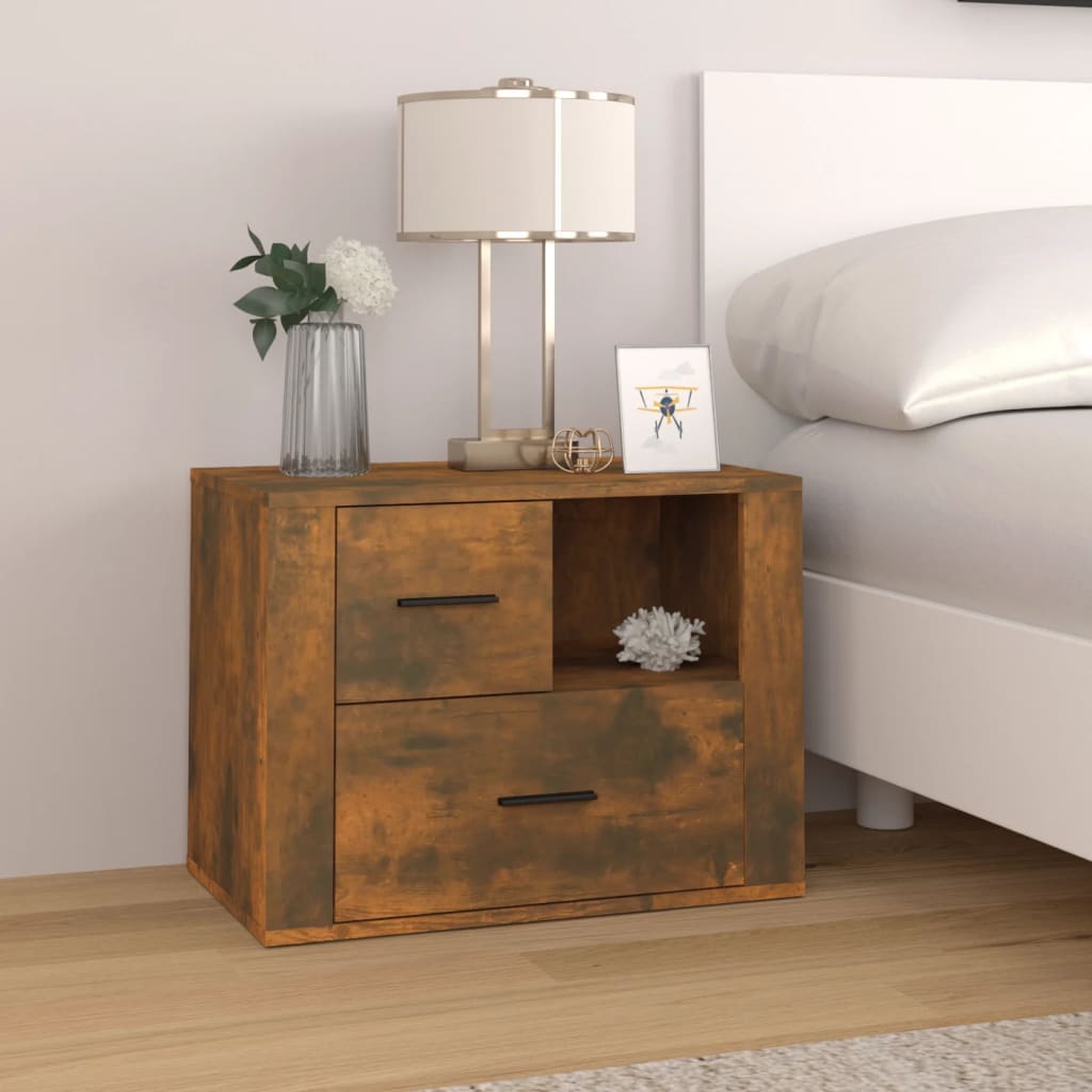 vidaXL Nočný stolík dymový dub 60x36x45 cm spracované drevo
