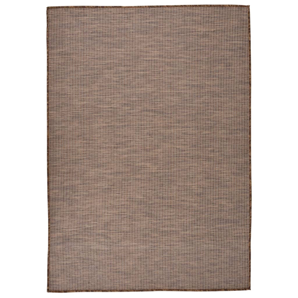 vidaXL Vonkajší koberec s plochým tkaním 140x200 cm hnedý