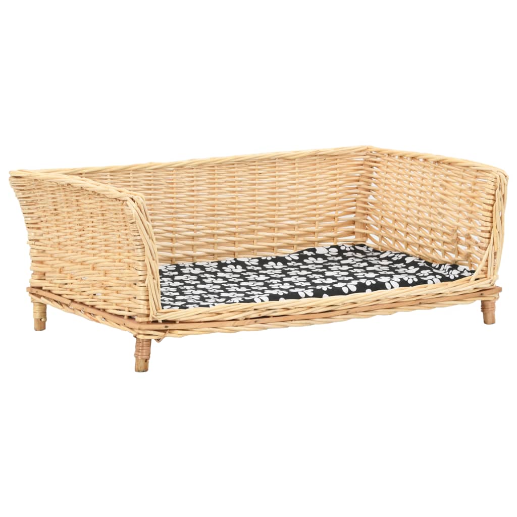 vidaXL Košík pre psa s vankúšom 90x54x35 cm prírodná vŕba