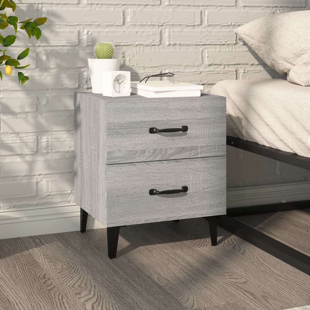 vidaXL Nočný stolík sivý dub sonoma 40x35x47,5 cm