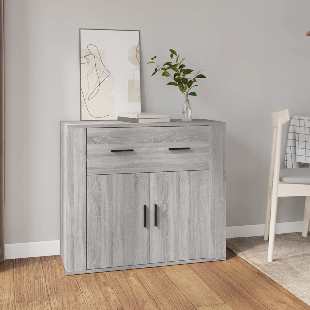 vidaXL Komoda sivý dub sonoma 80x33x70 cm spracované drevo