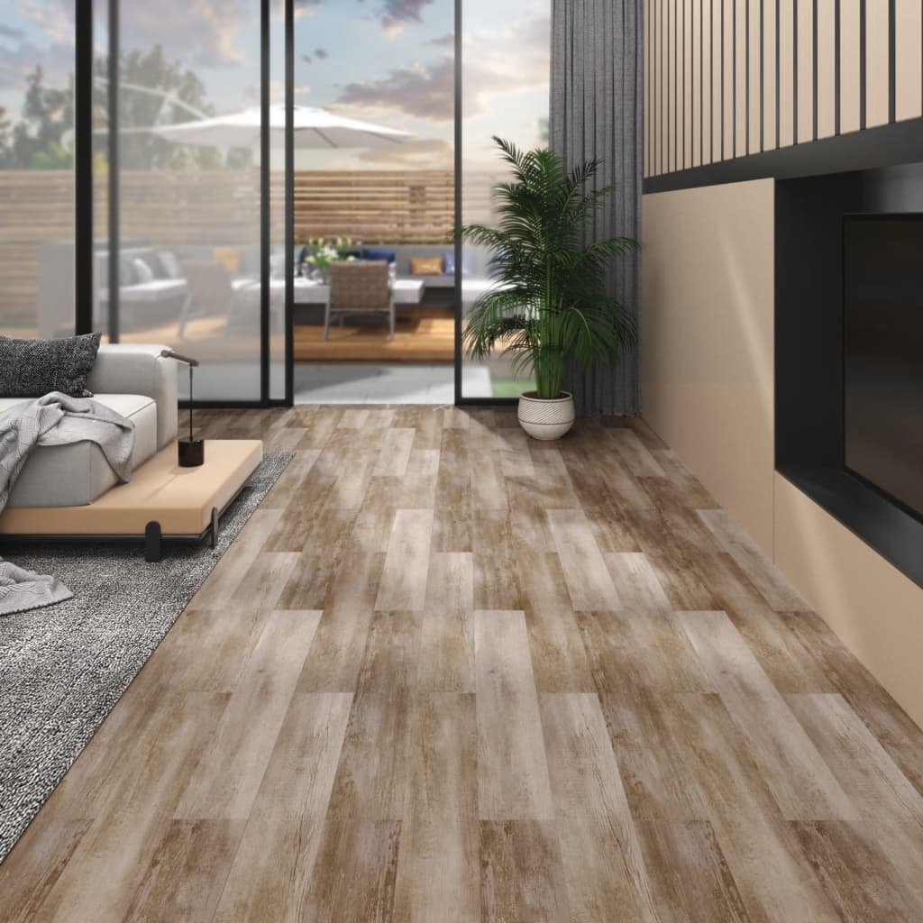vidaXL Nesamolepiace podlahové dosky, PVC 5,26 m² 2 mm, ošúchané drevo