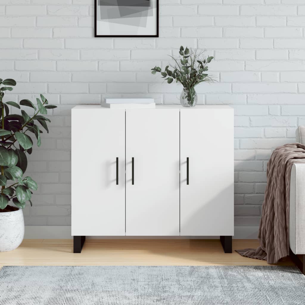vidaXL Komoda biela 90x34x80 cm kompozitné drevo