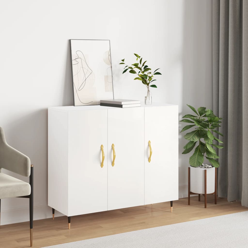 vidaXL Komoda biela 90x34x80 cm kompozitné drevo
