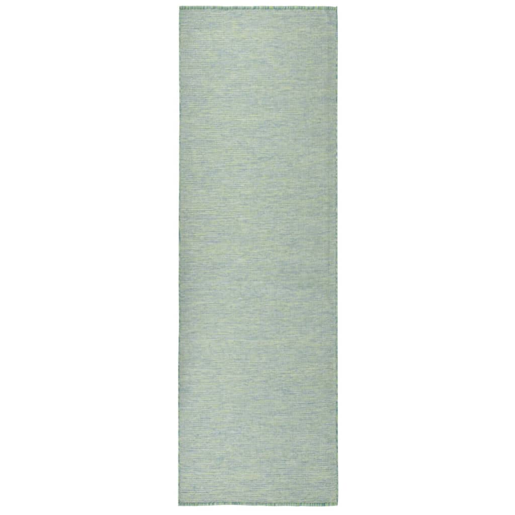 vidaXL Vonkajší koberec s plochým tkaním 80x250 cm tyrkysový