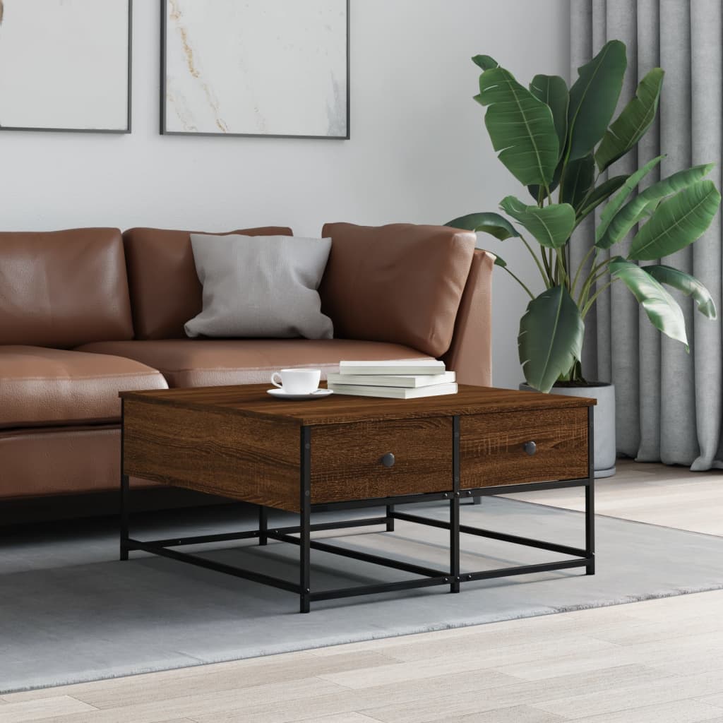 vidaXL Konferenčný stolík hnedý dub 80x80x40 cm kompozitné drevo