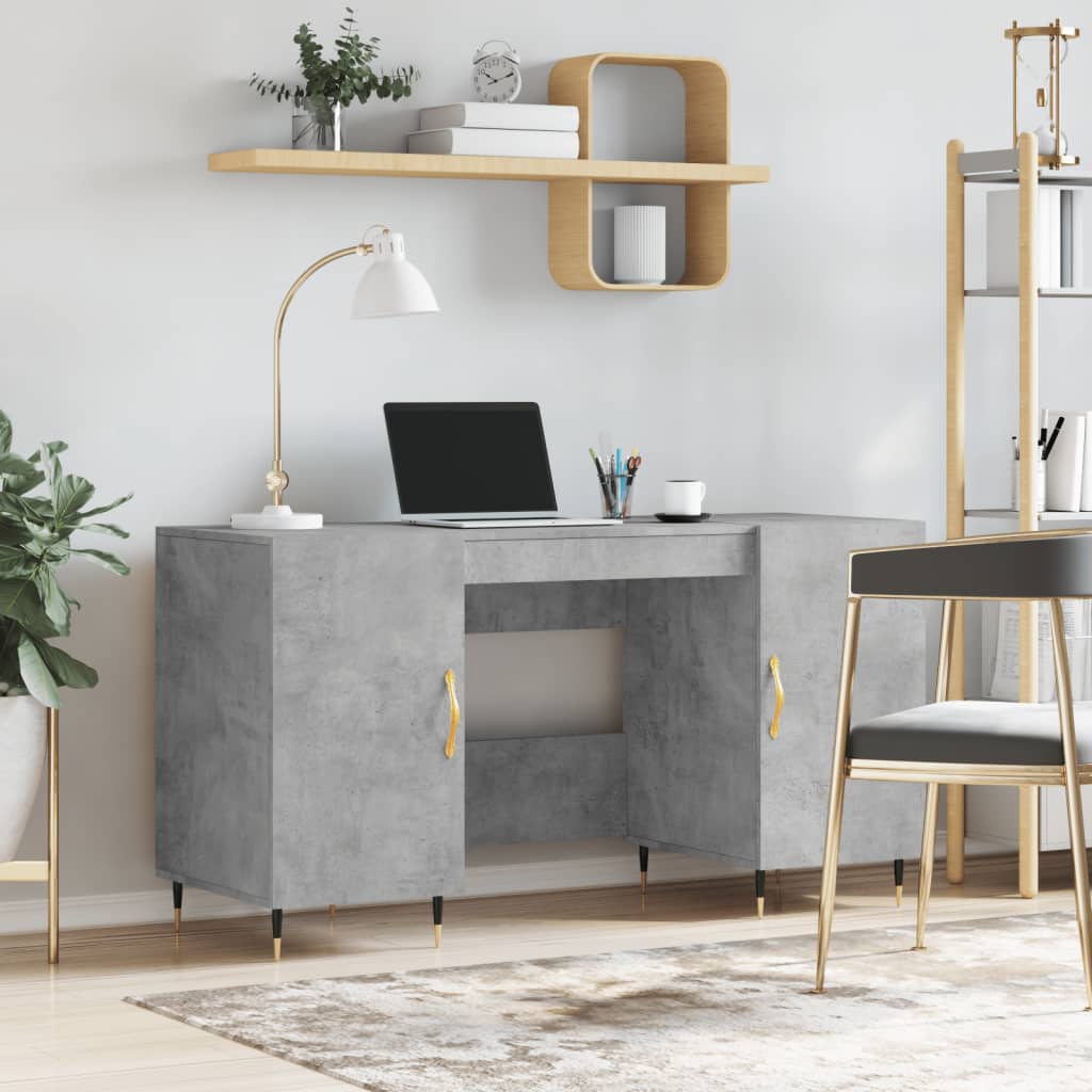 vidaXL Stôl betónovo sivý 140x50x75 cm kompozitné drevo