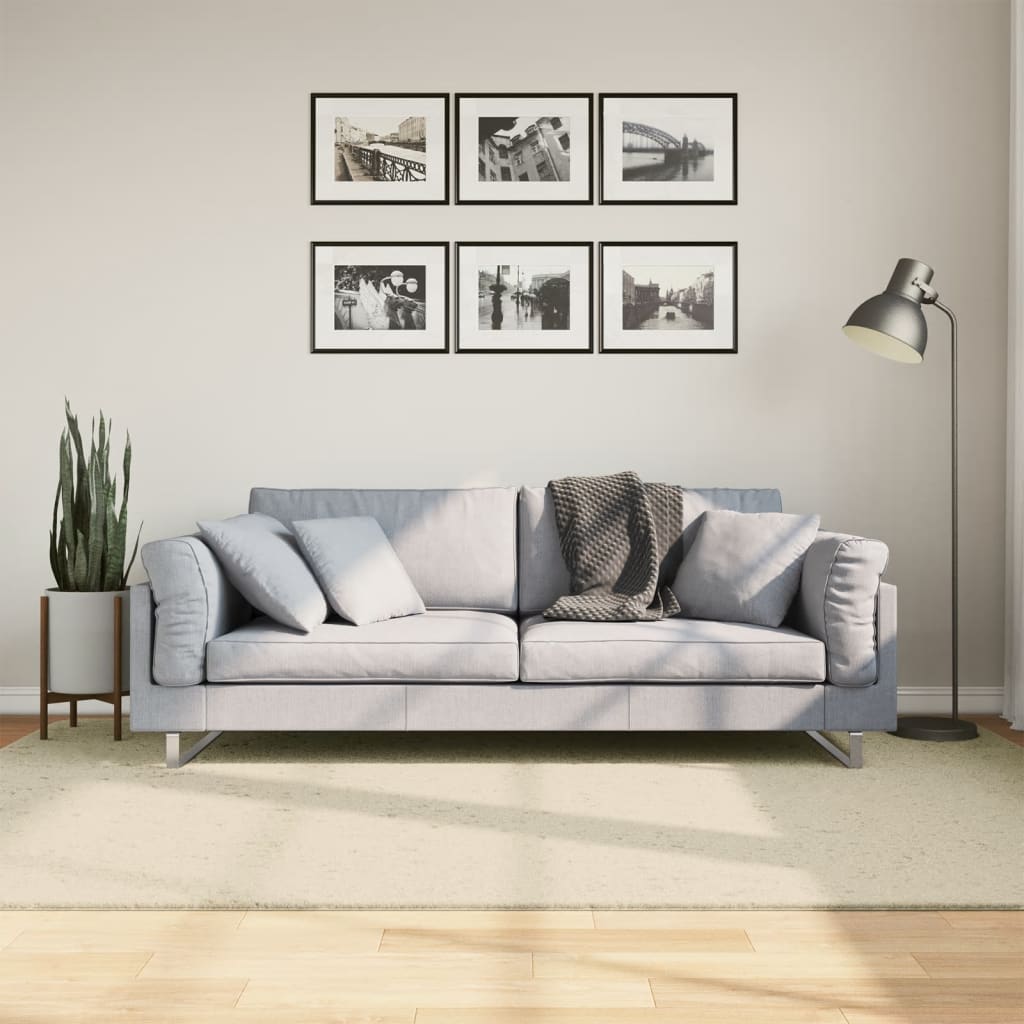vidaXL Koberec s krátkym vlasom mäkký a umývateľný krémový 160x230 cm