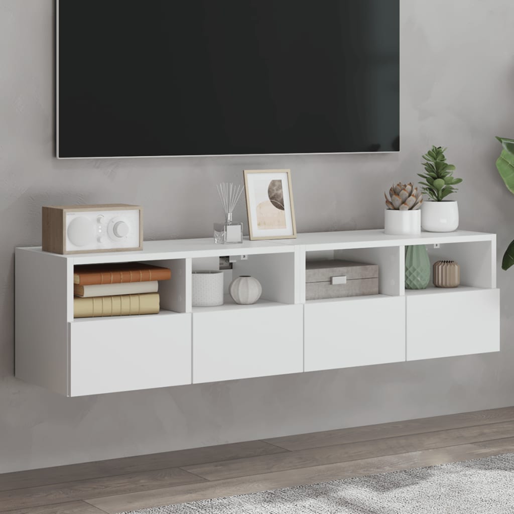 vidaXL TV nástenné skrinky 2 ks biele 60x30x30 cm kompozitné drevo