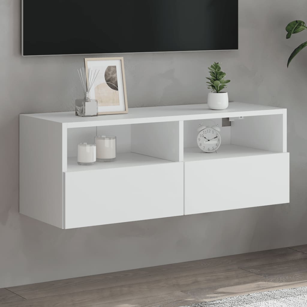 vidaXL TV nástenná skrinka biela 80x30x30 cm kompozitné drevo