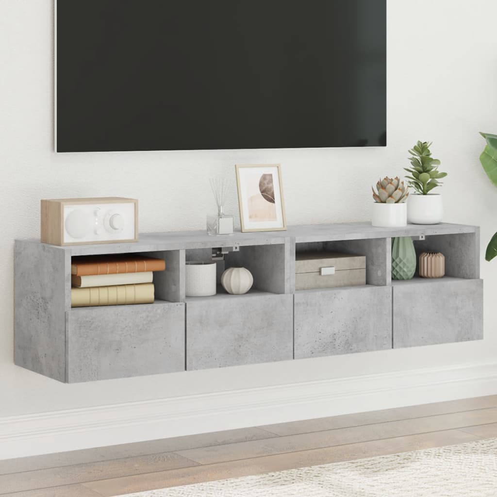 vidaXL TV nástenné skrinky 2 ks betónovo sivé 60x30x30 cm kompoz.drevo