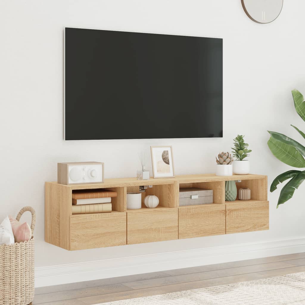 vidaXL TV nástenné skrinky 2 ks dub sonoma 60x30x30cm kompozitné drevo