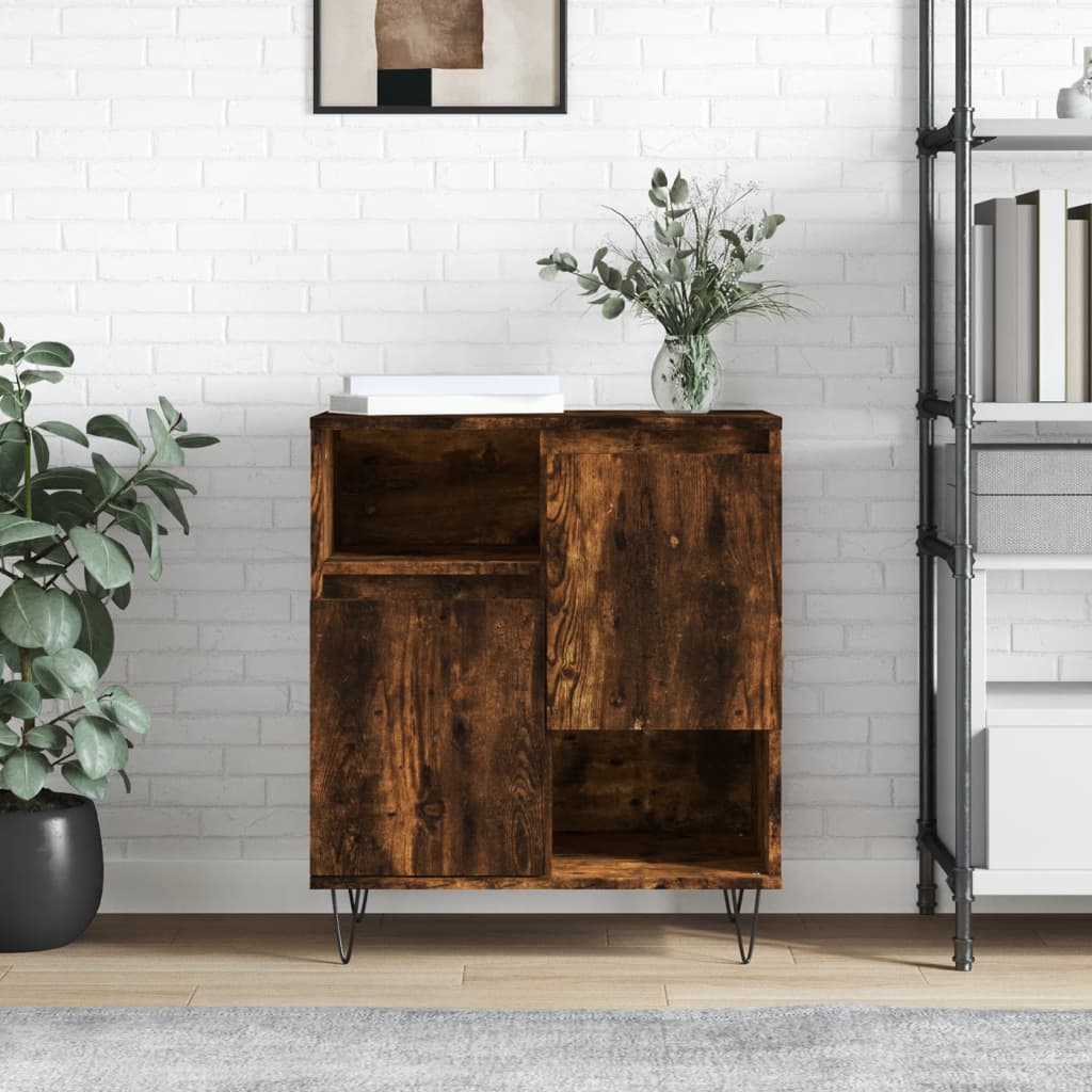 vidaXL Komoda dymový dub 60x35x70 cm spracované drevo
