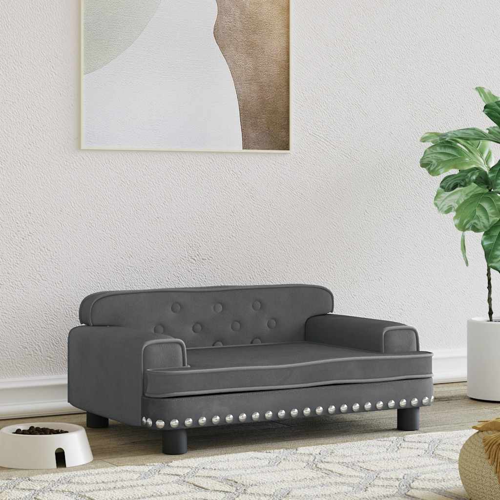 vidaXL Pelech pre psa tmavosivý 70x45x30 cm zamat