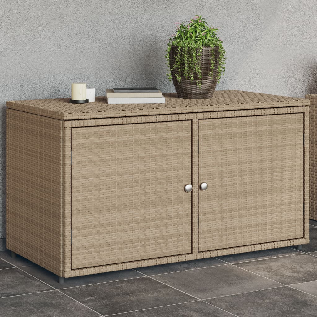 vidaXL Záhradná úložná skriňa béžová 110x55x60,5 cm polyratan