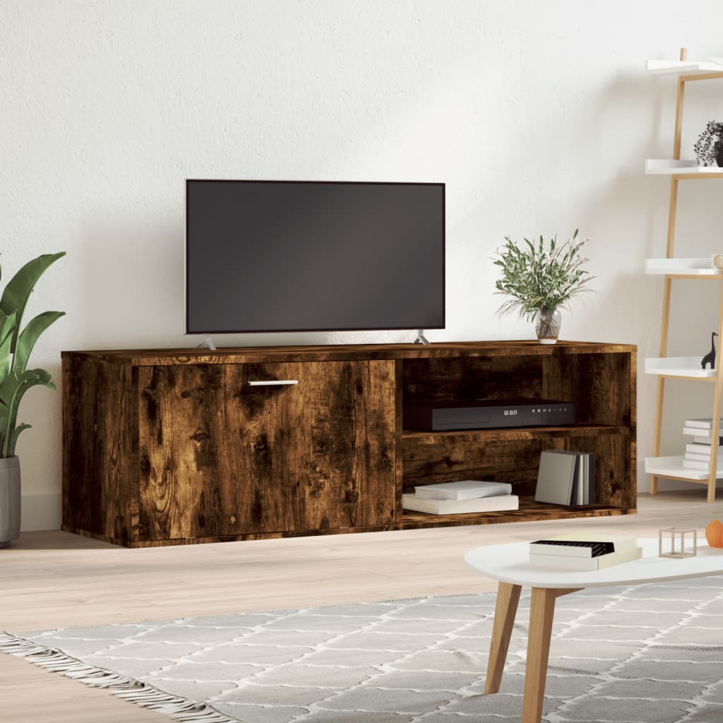 vidaXL TV skrinka dymový dub 120x34x37 cm kompozitné drevo