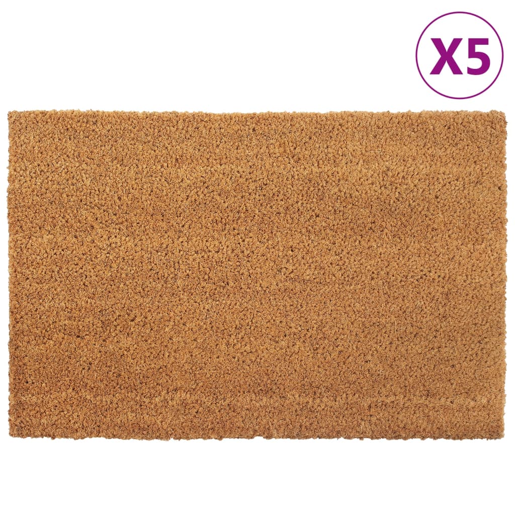 vidaXL Rohožky 5 ks prírodné 40x60 cm všívané kokosové vlákno