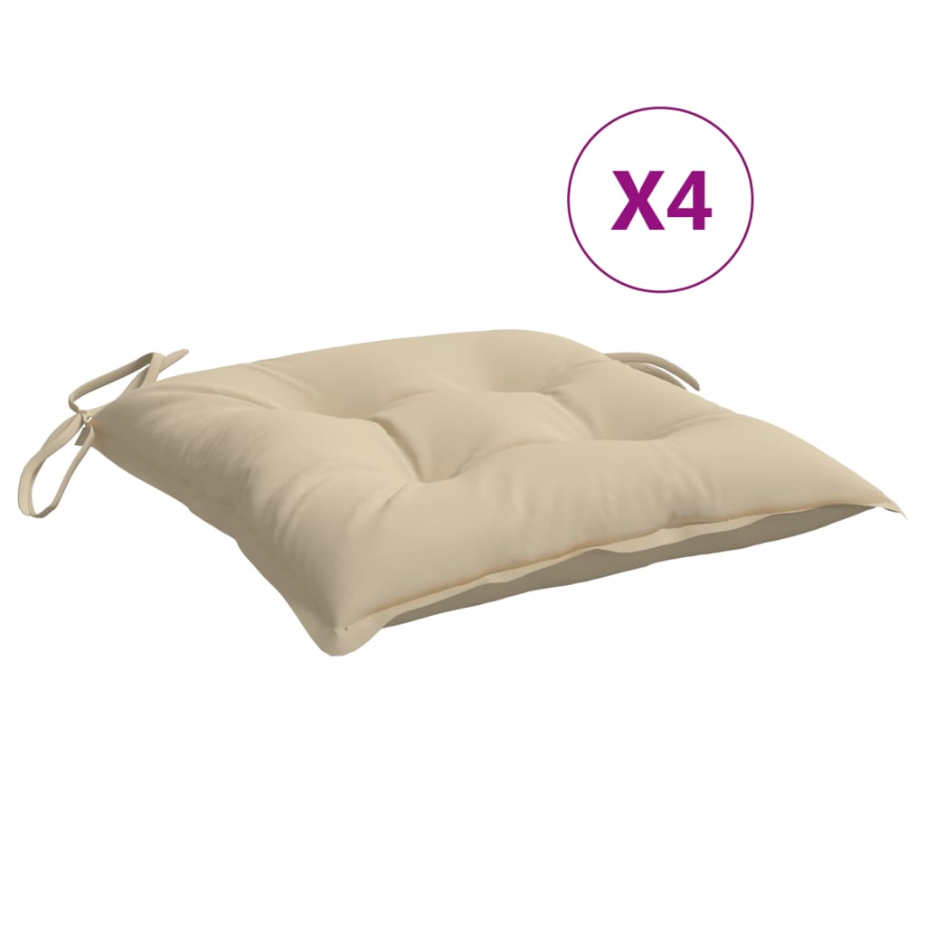 vidaXL Vankúše na paletové sedenie 4 ks béžové 50x50x7 cm oxford.látka