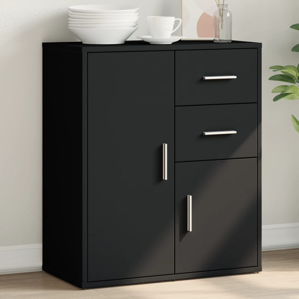 vidaXL Komoda čierna 60x31x70 cm kompozitné drevo