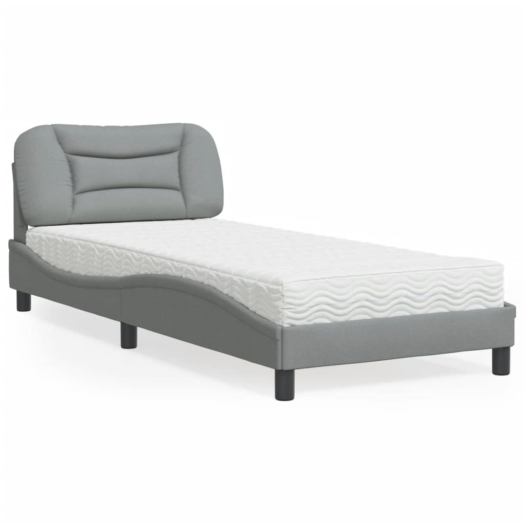 vidaXL Posteľ s matracom bledosivá 80x200 cm látka