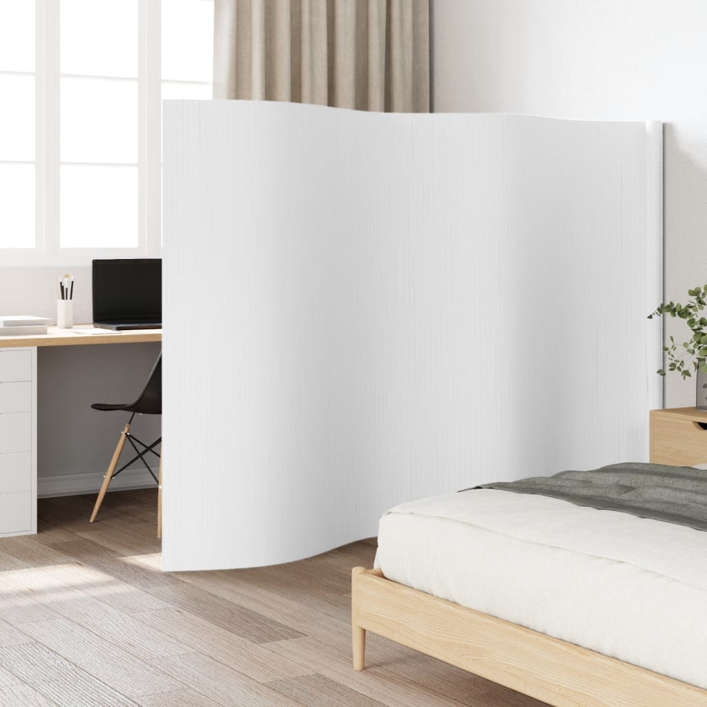 vidaXL Paraván biely 165x400 cm bambus