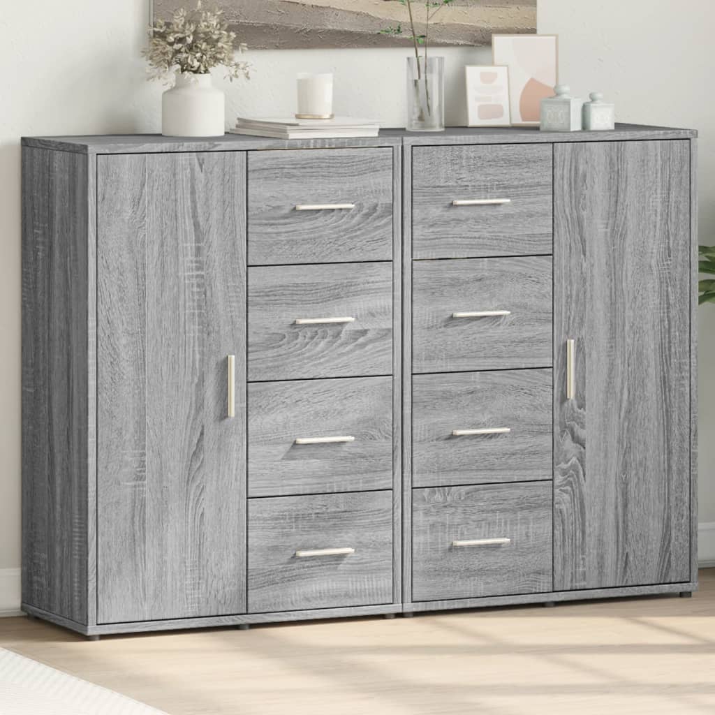 vidaXL Komody 2 ks sivé sonoma 60x31x84 cm kompozitné drevo