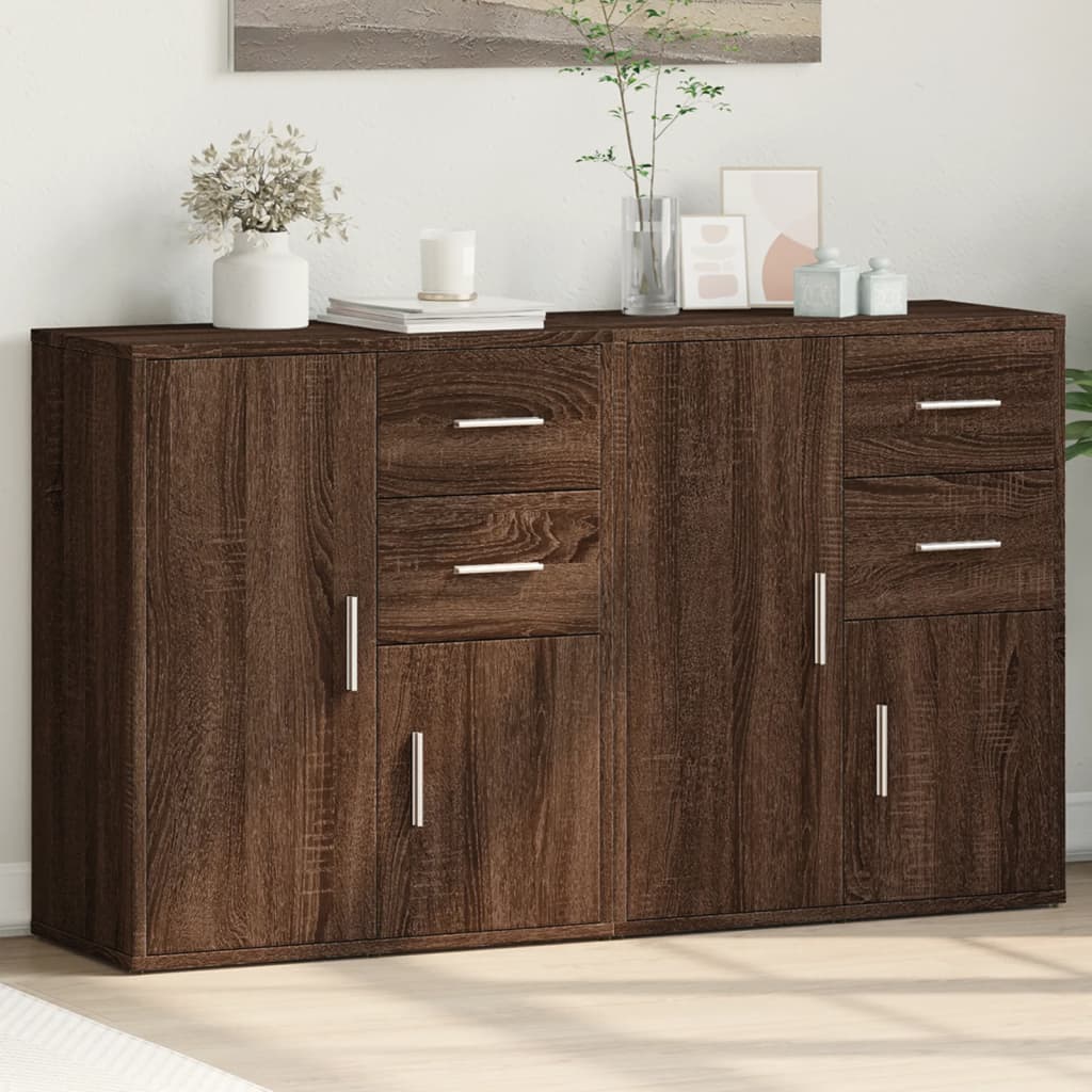 vidaXL Komody 2 ks hnedý dub 60x31x70 cm kompozitné drevo