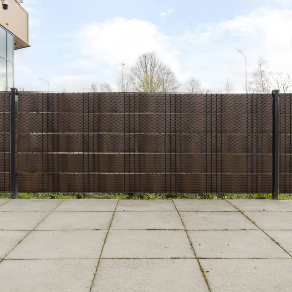 vidaXL Balkónové zásteny 10 ks hnedo-čierne 255x19 cm polyratan
