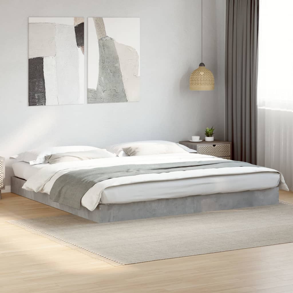 vidaXL Posteľný rám betónový sivý 180x200 cm kompozitné drevo