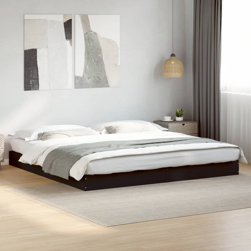 vidaXL Posteľný rám bez matraca Čierna 180x200cm kompozitné drevo