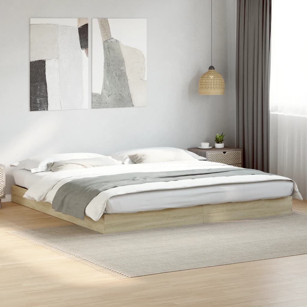 vidaXL Posteľný rám bez matraca dub sonoma 180x200 cm kompozitné drevo