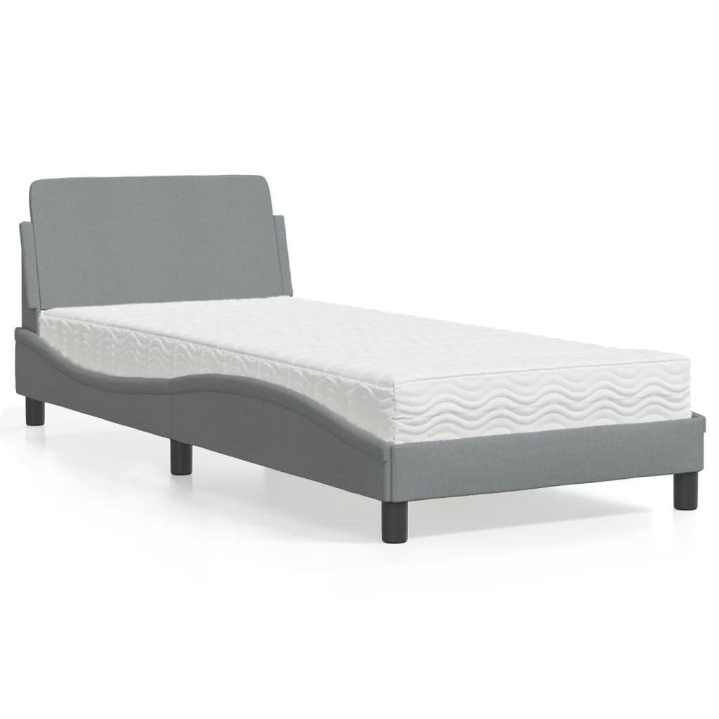 vidaXL Posteľ s matracom bledosivá 80x200 cm látka