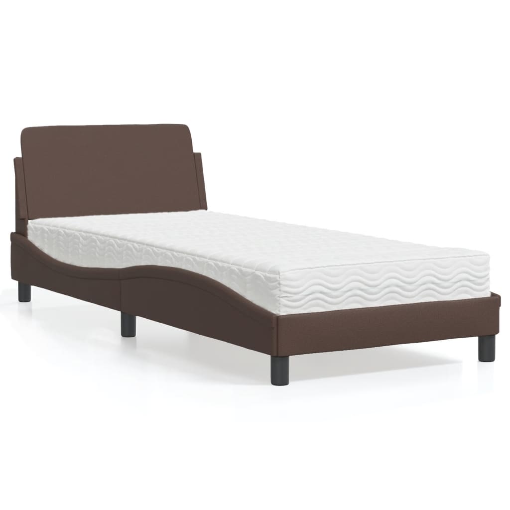 vidaXL Posteľ s matracom hnedá 80x200 cm umelá koža