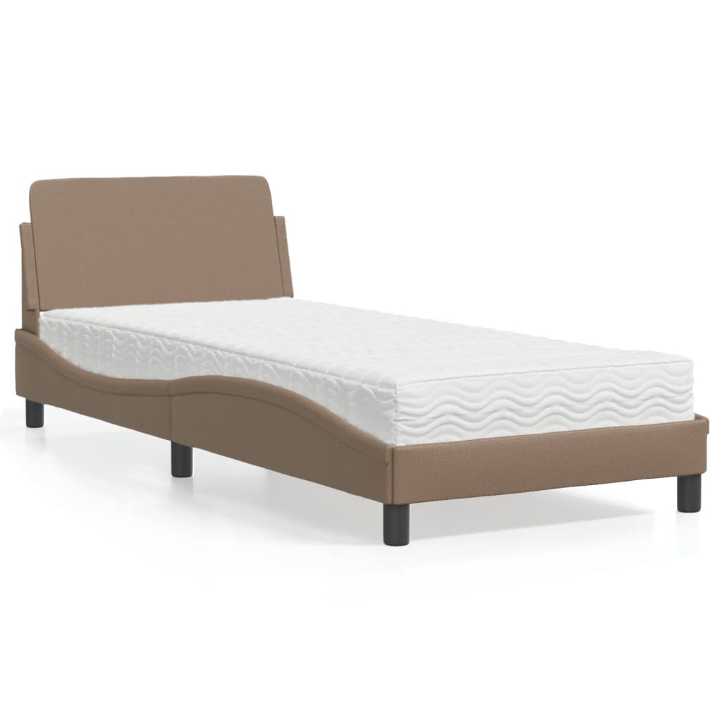 vidaXL Posteľ s matracom kapučínová 80x200 cm umelá koža