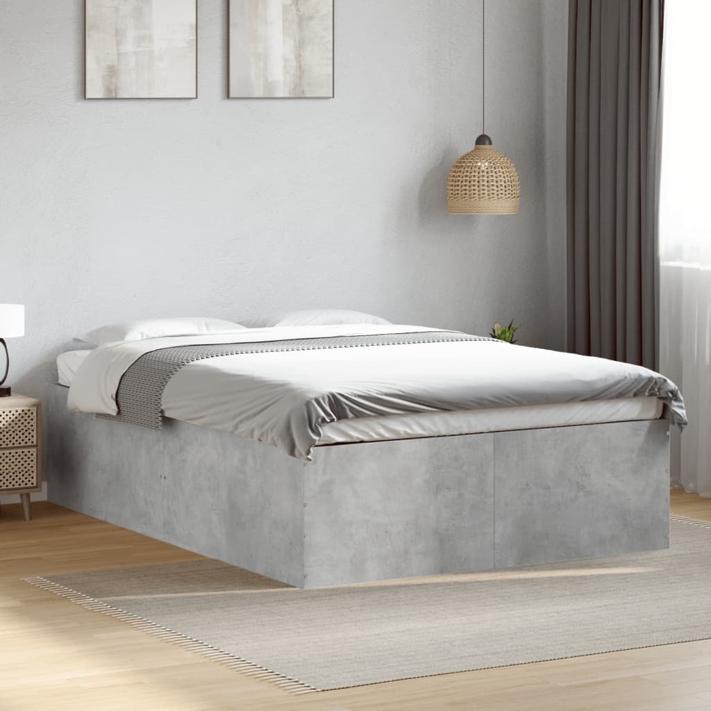 vidaXL Posteľný rám betónový sivý 140x200 cm kompozitné drevo