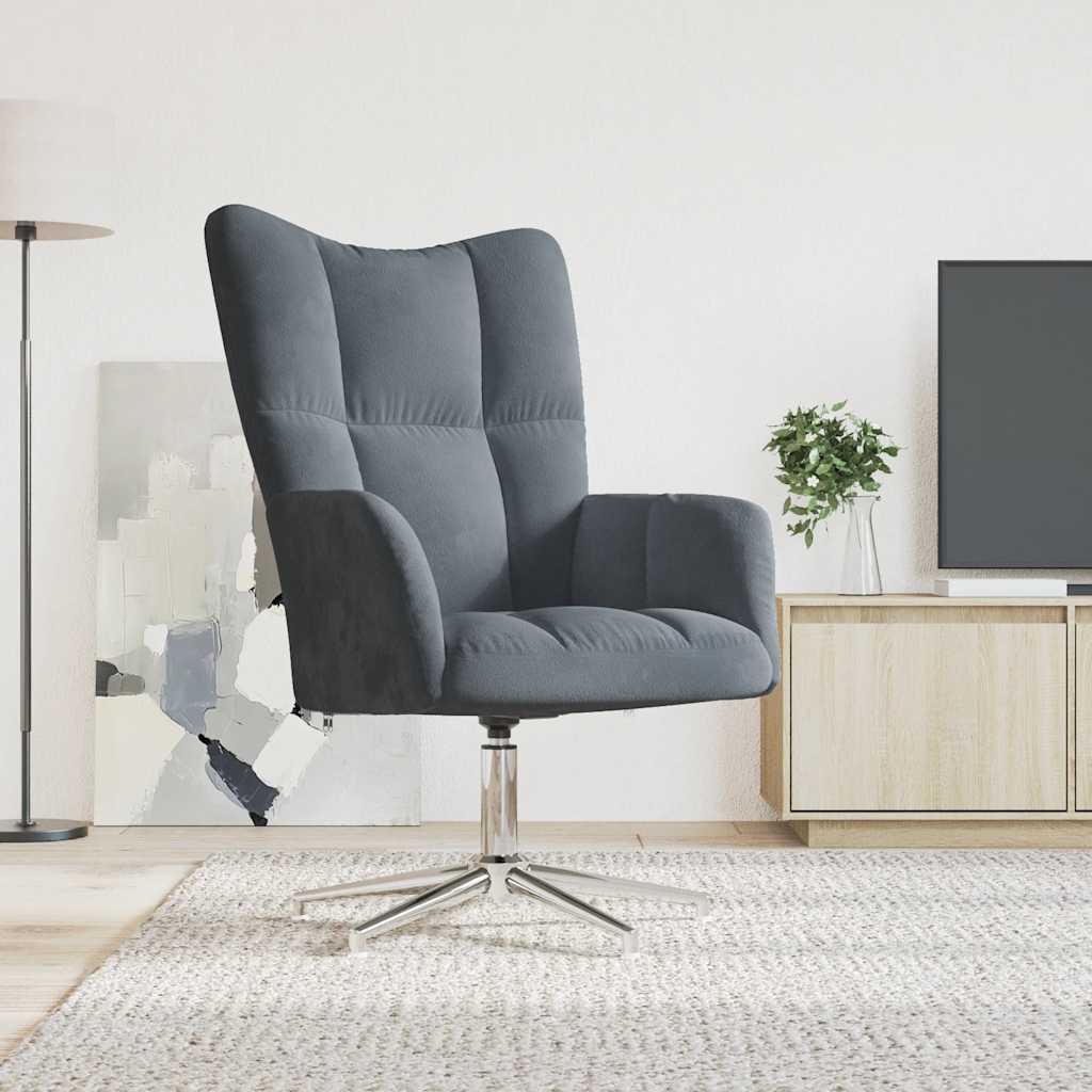 vidaXL Relaxačné kreslo tmavosivé zamatové