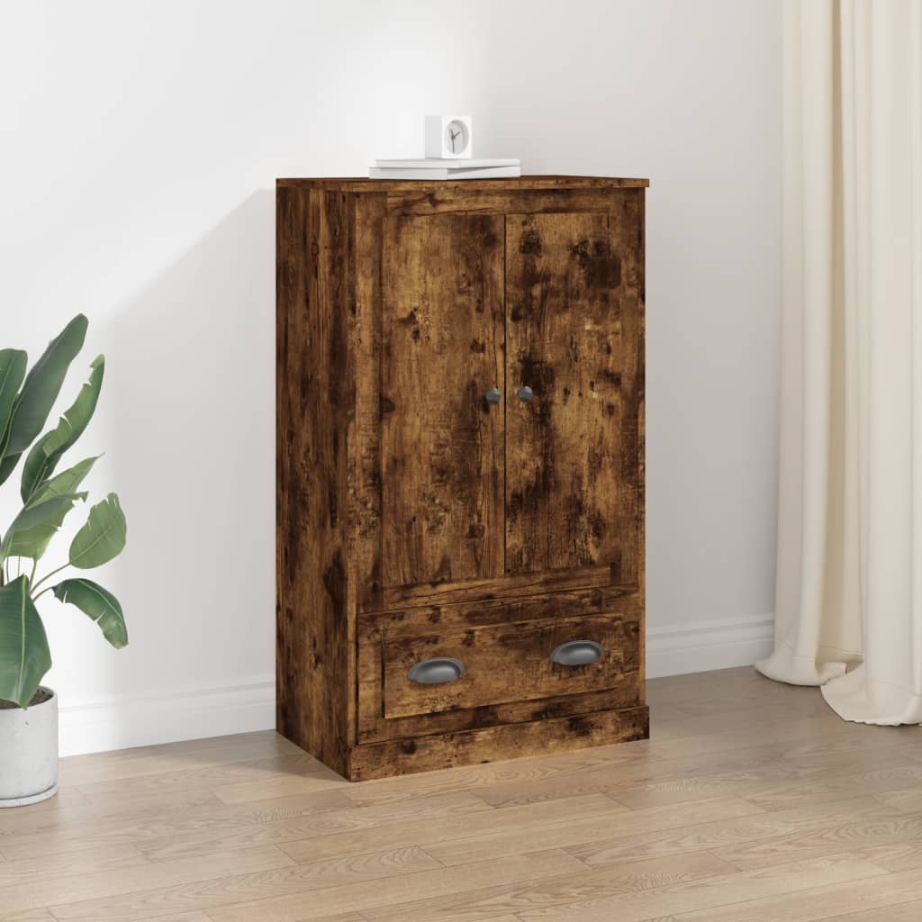 vidaXL Vysoká skrinka dymový dub 60x35,5x103,5 cm kompozitné drevo