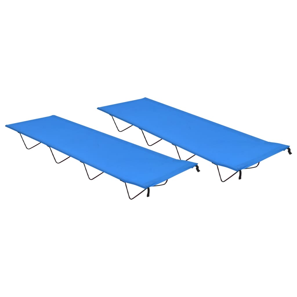 vidaXL Kempingové ležadlá 2 ks 180x60x19 cm, látka oxford, oceľ, modré