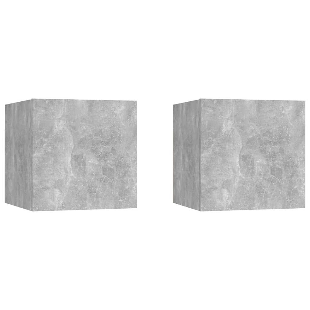 vidaXL Nočné stolíky 2ks, betónovo sivé 30,5x30x30cm, kompozitné drevo