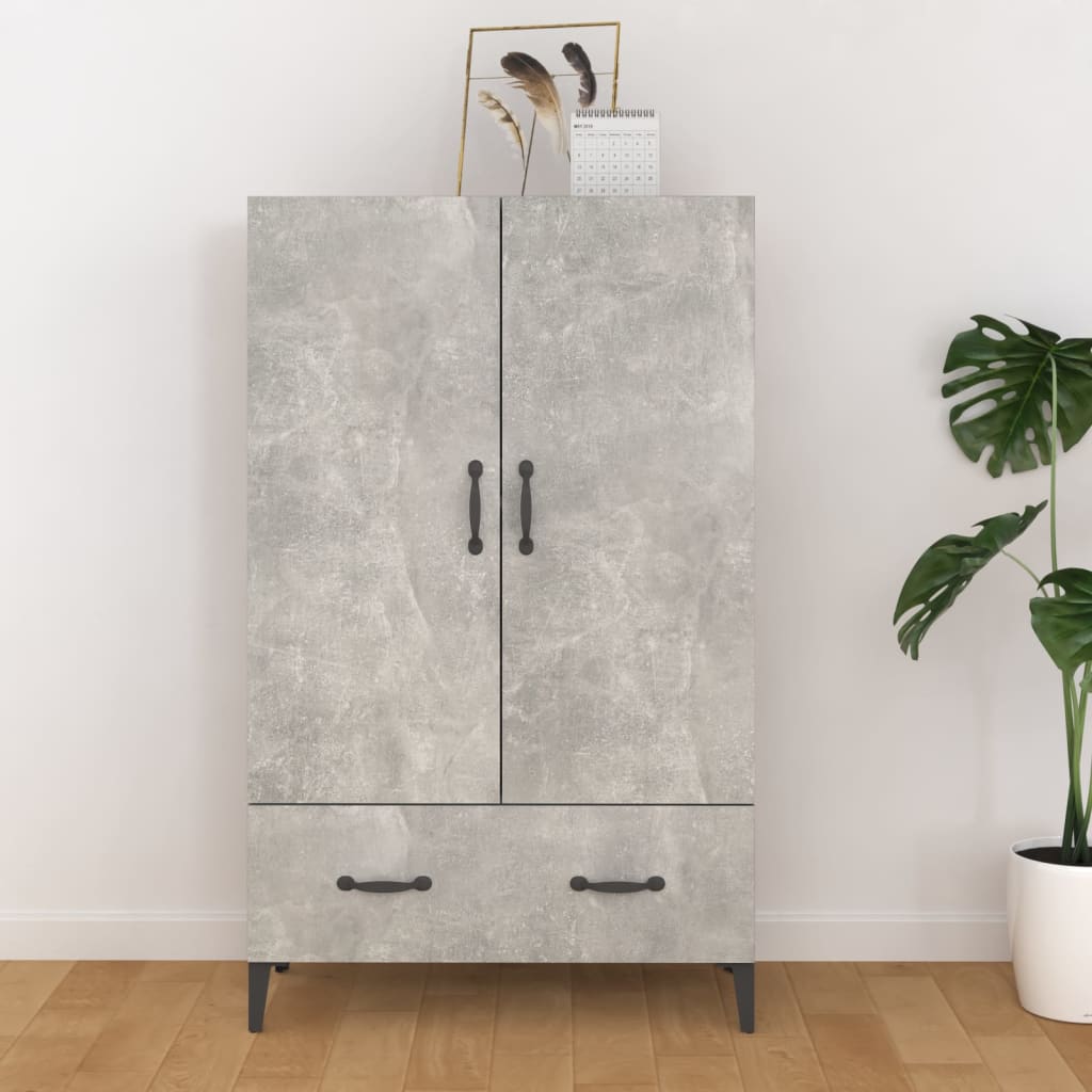 vidaXL Komoda betónovo sivá 70x31x115 cm spracované drevo